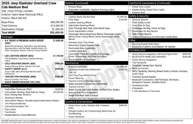 Used 2020 Jeep Gladiator Overland AWD/4WD image 38