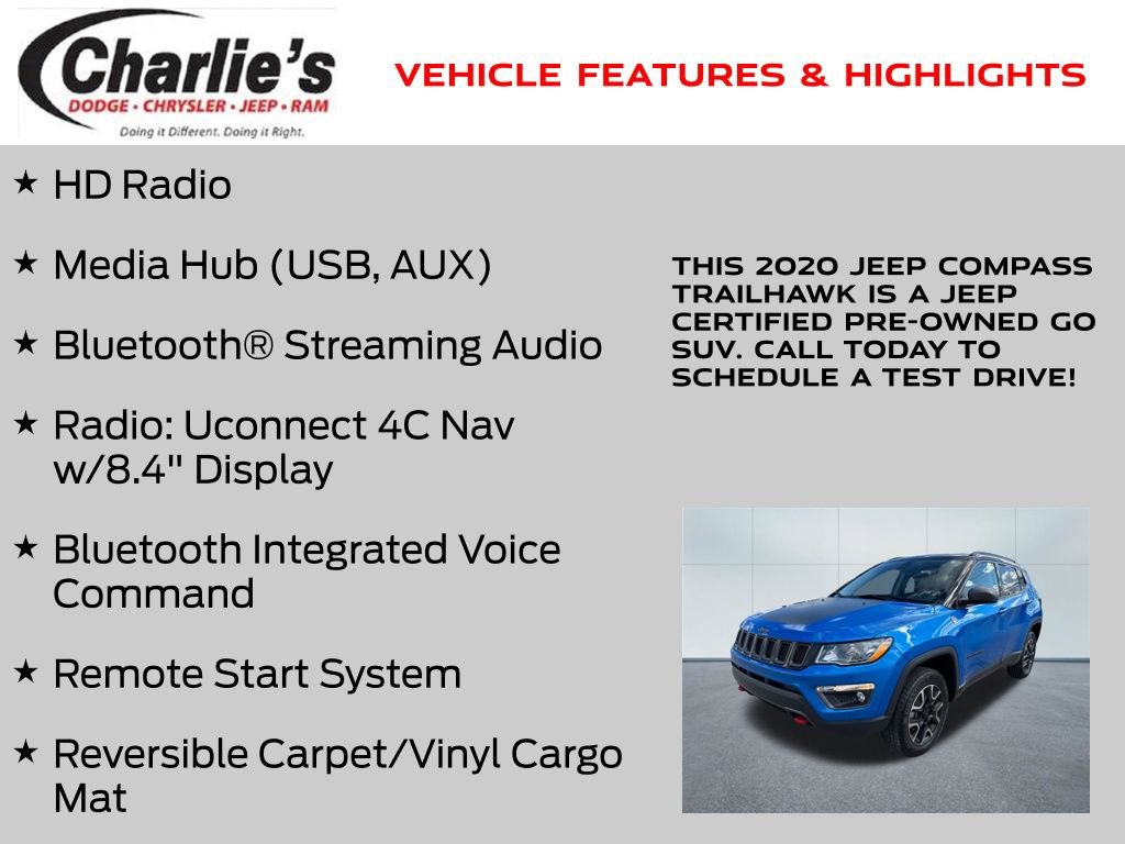 Certified 2020 Jeep Compass Trailhawk w/ Leather Interior Group image 20