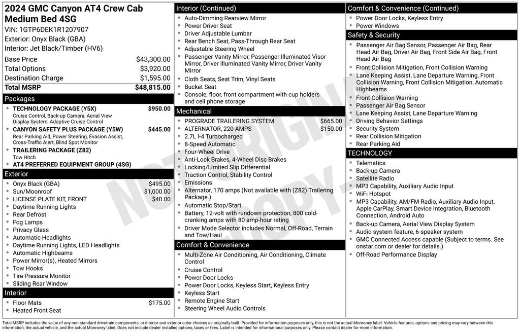 Certified 2024 GMC Canyon AT4 w/ Technology Package AWD/4WD image 5