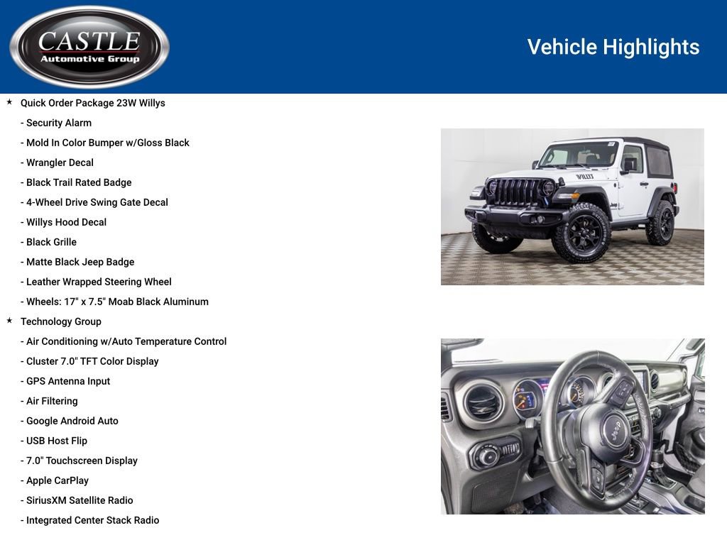 Used 2021 Jeep Wrangler Willys w/ LED Headlamp & Fog Lamp Group image 8