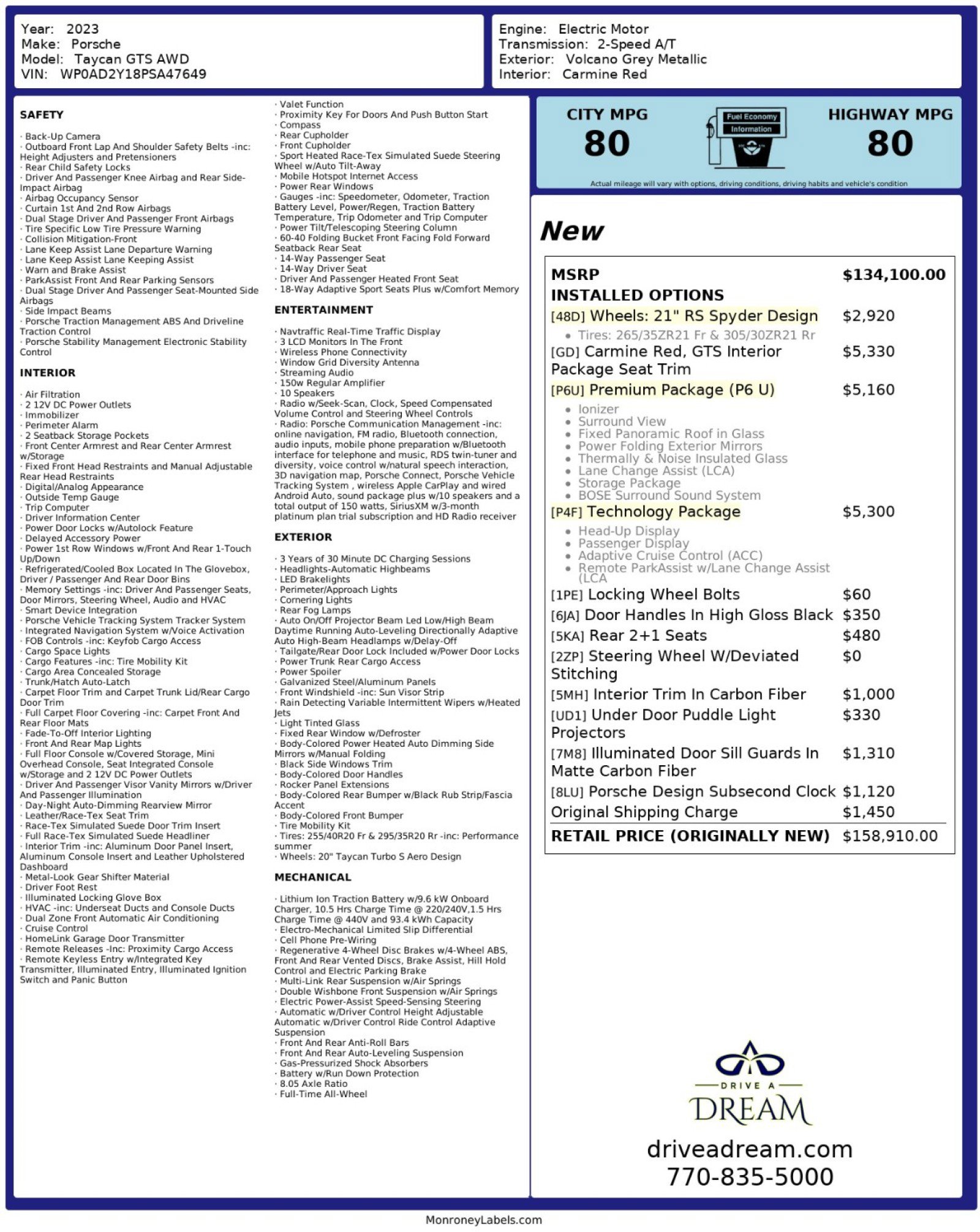 Used 2023 Porsche Taycan GTS image 63