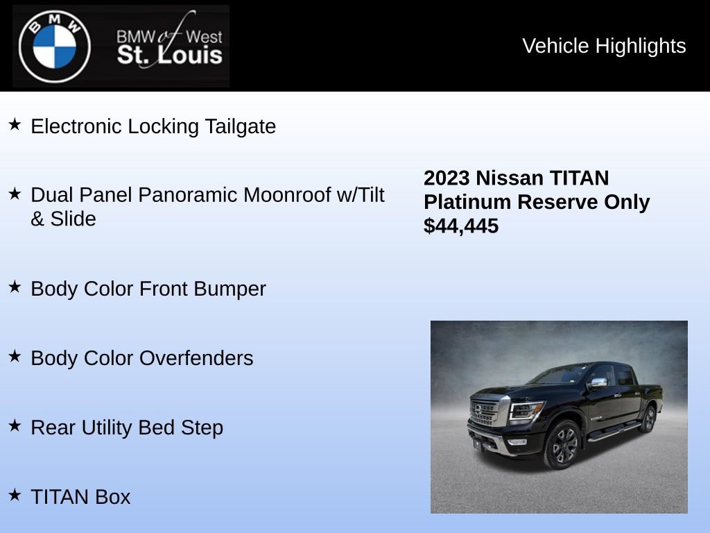 Used 2023 Nissan Titan Platinum Reserve w/ Moonroof Package image 16