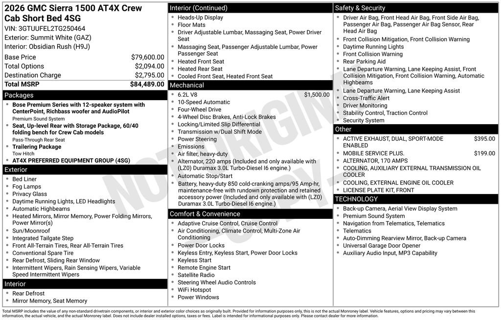 New 2026 GMC Sierra 1500 AT4X AWD/4WD image 21