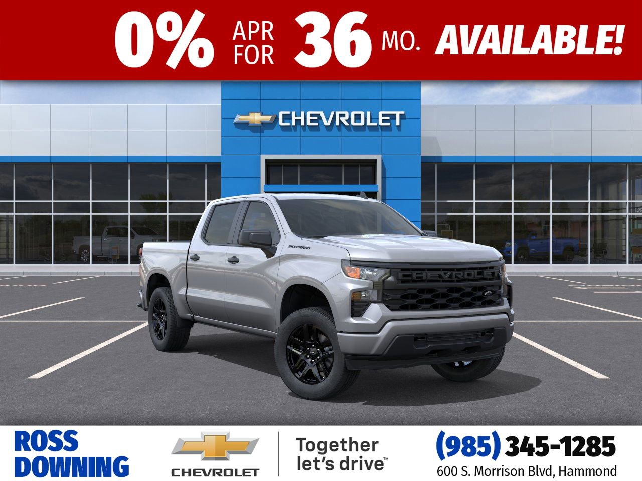 New 2026 Chevrolet Silverado 1500 Custom w/ LPO, Dark Essentials Package