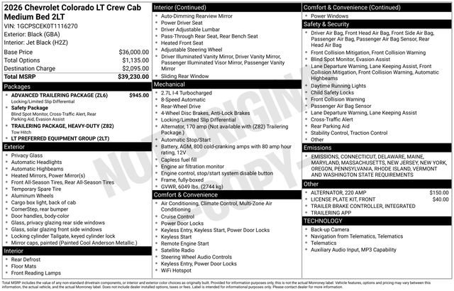 New 2026 Chevrolet Colorado LT w/ Advanced Trailering Package image 5