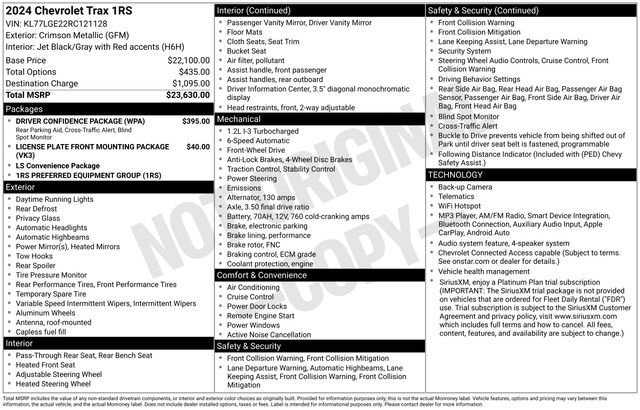 Certified 2024 Chevrolet Trax RS w/ Driver Confidence Package FWD image 24