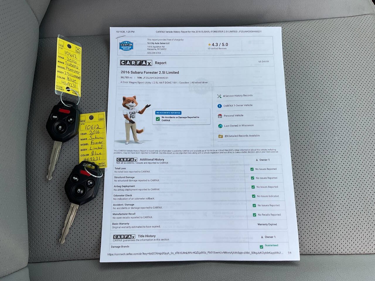 Used 2016 Subaru Forester 2.5i Limited AWD/4WD image 42
