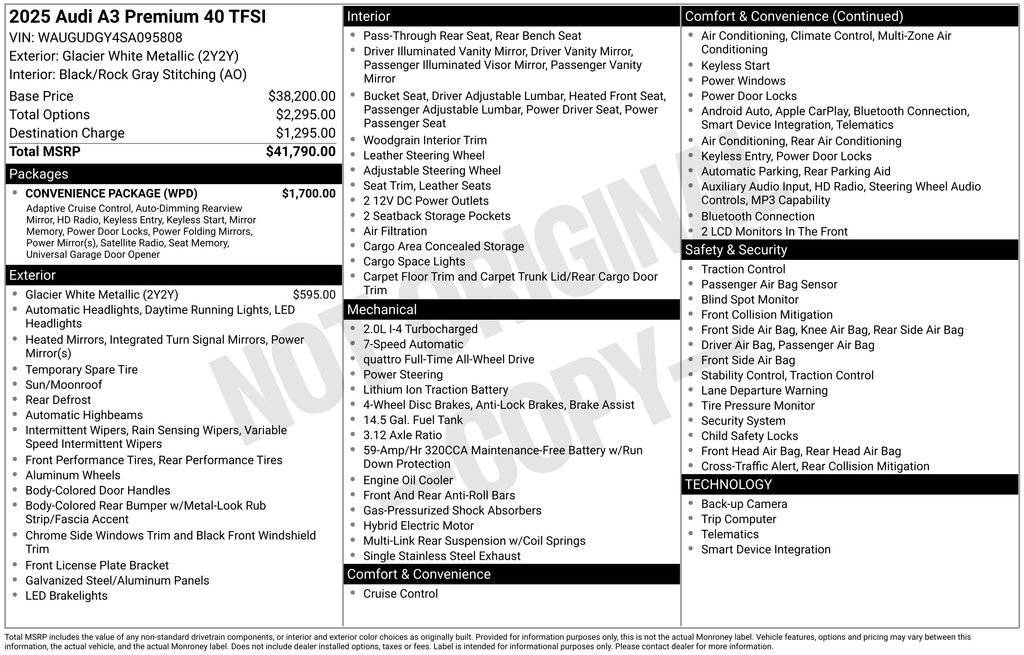 Used 2025 Audi A3 2.0T Premium w/ Convenience Package image 3