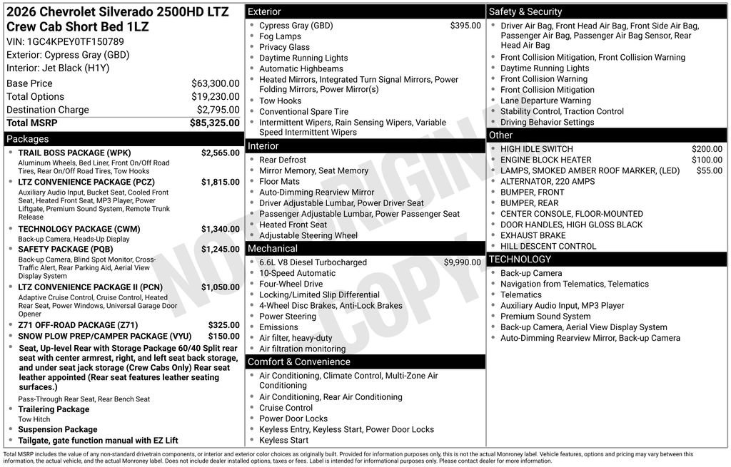 New 2026 Chevrolet Silverado 2500 LTZ w/ Trail Boss Package image 9