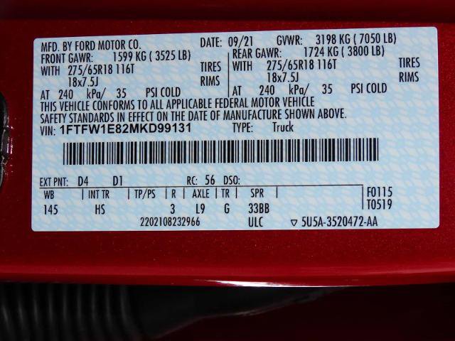 Certified 2021 Ford F150 Lariat w/ Equipment Group 502A High image 38