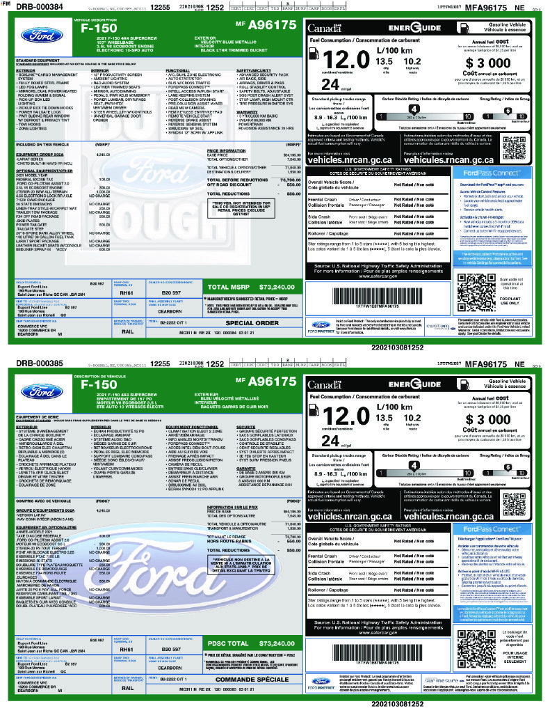 Used 2021 Ford F150 Lariat w/ Equipment Group 502A High AWD/4WD image 2