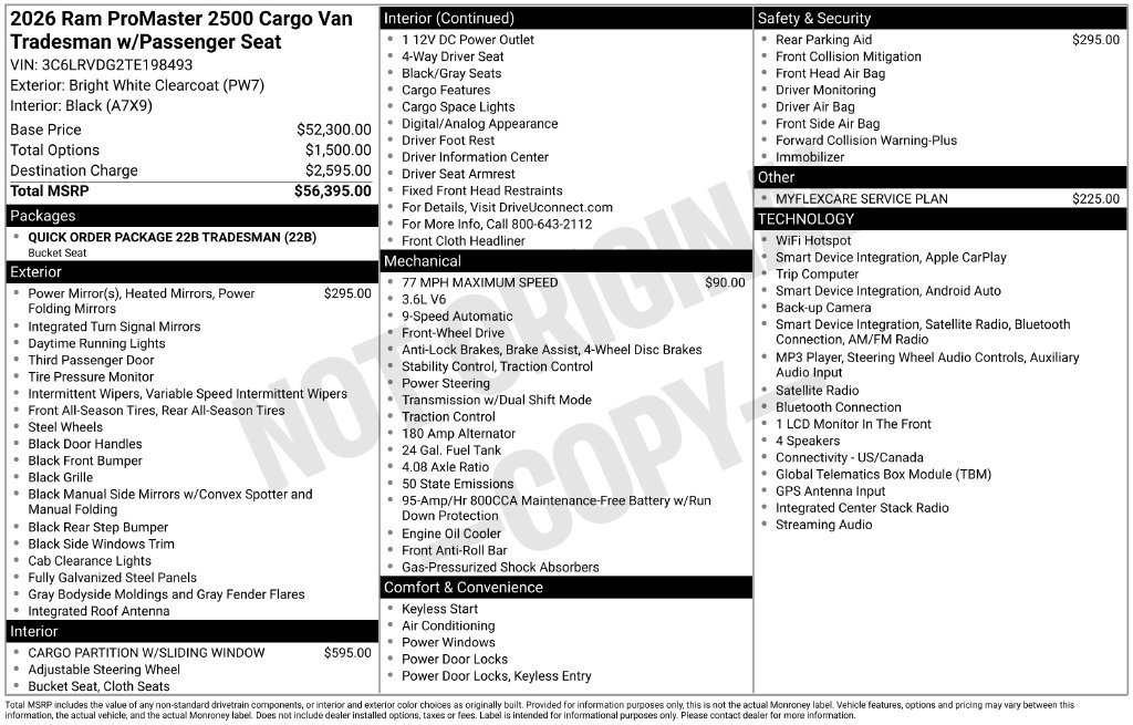 New 2026 RAM ProMaster 2500 FWD image 3
