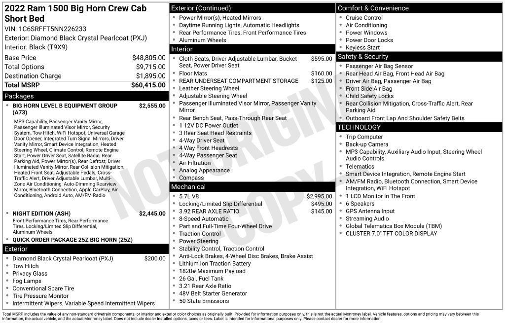 Used 2022 RAM 1500 Big Horn AWD/4WD image 44