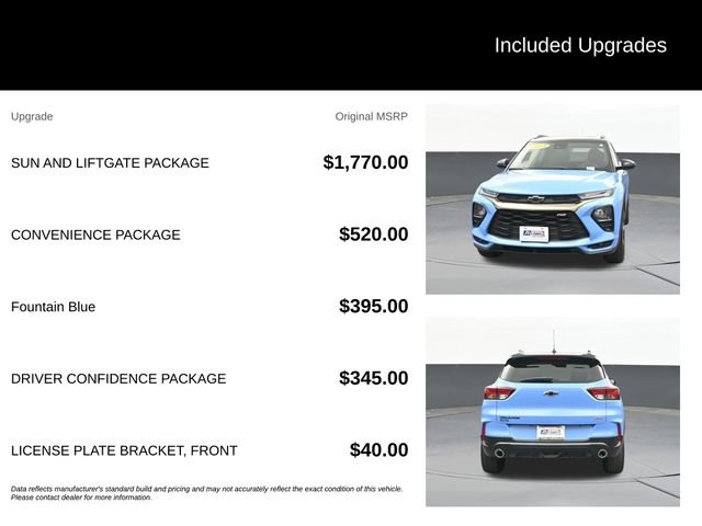Used 2023 Chevrolet TrailBlazer RS w/ Sun and Liftgate Package FWD image 9