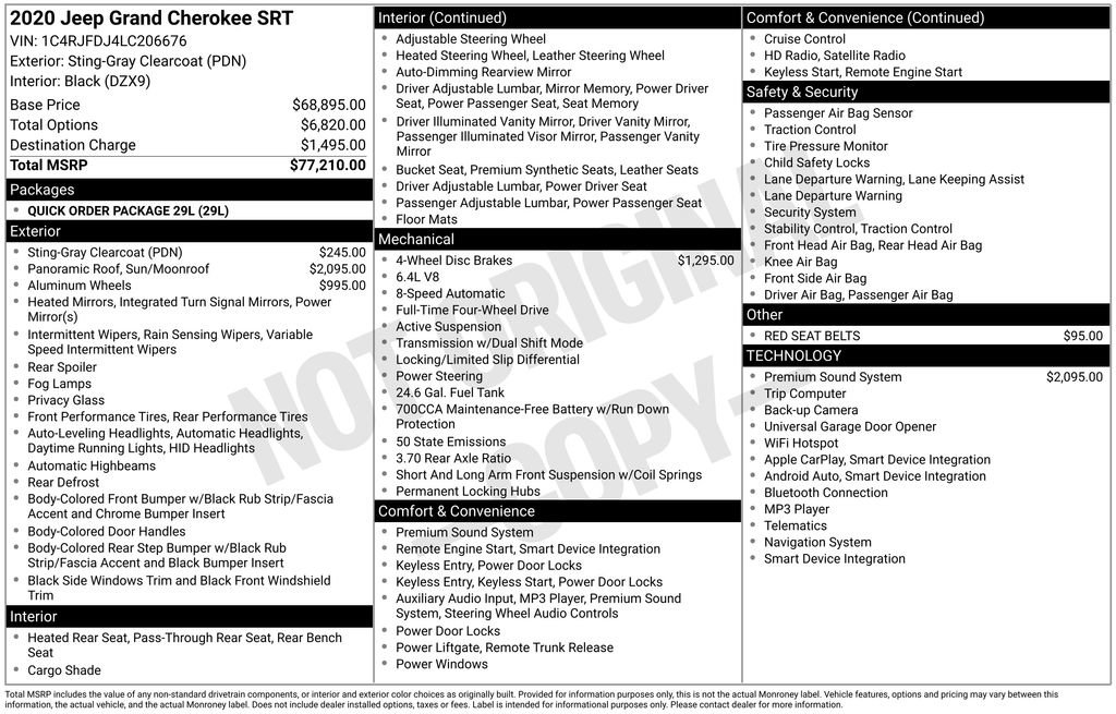 Used 2020 Jeep Grand Cherokee SRT image 42