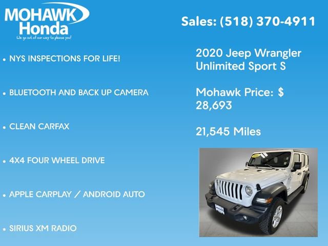 Used 2020 Jeep Wrangler Unlimited Sport S AWD/4WD image 7