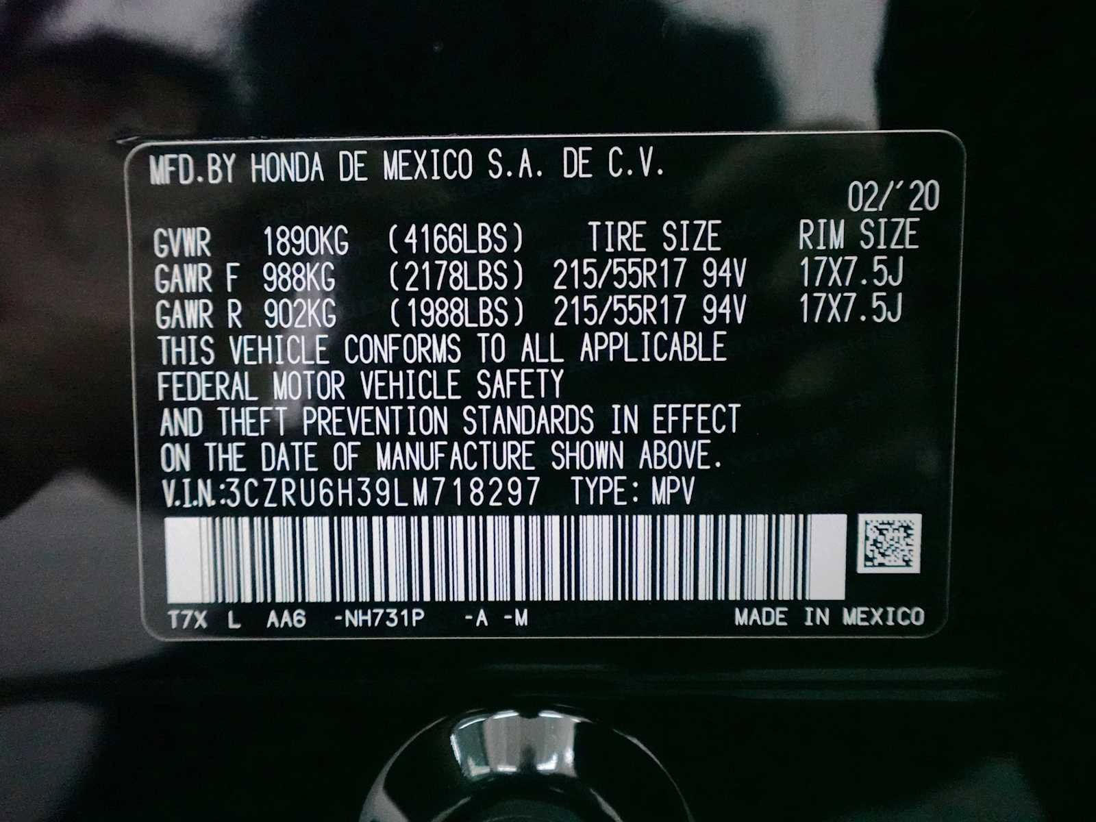 Certified 2020 Honda HR-V LX image 29