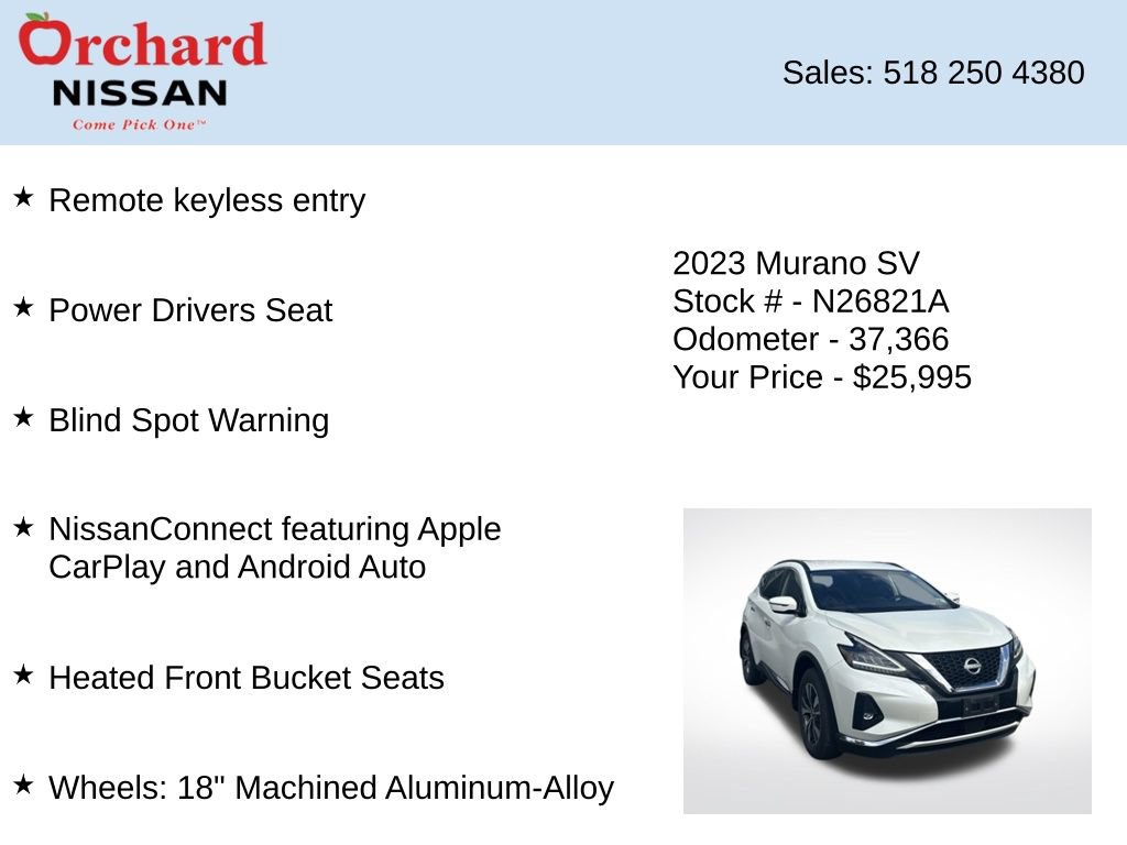 Used 2023 Nissan Murano SV w/ Cargo Package AWD/4WD image 7