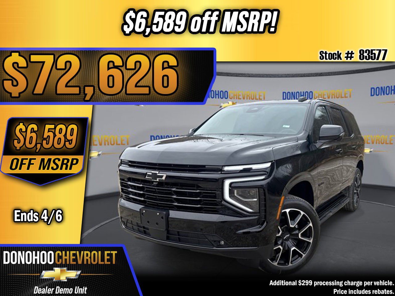 New 2026 Chevrolet Tahoe RST w/ Comfort Package image 1