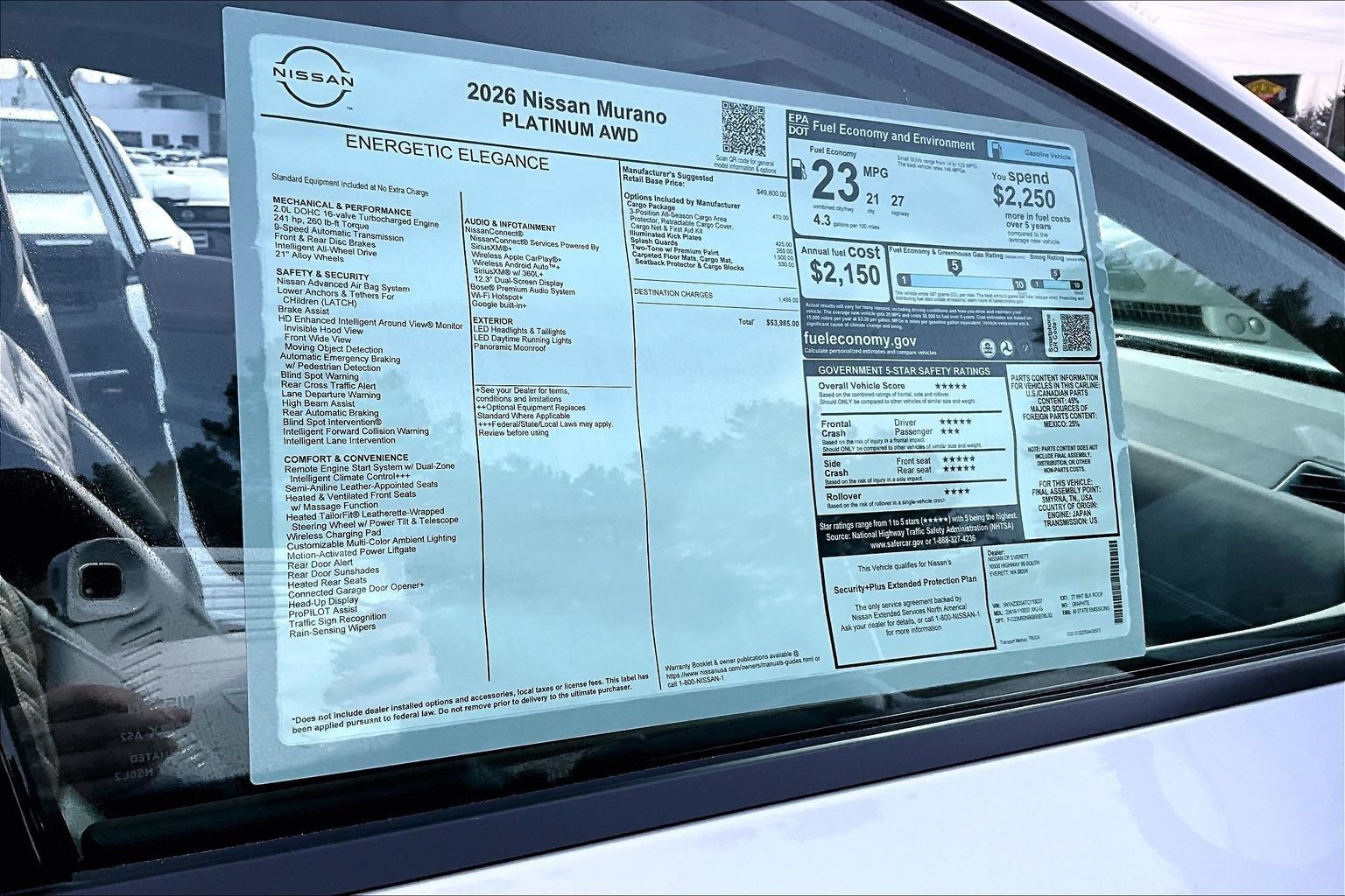New 2026 Nissan Murano Platinum w/ Cargo Package AWD/4WD image 14