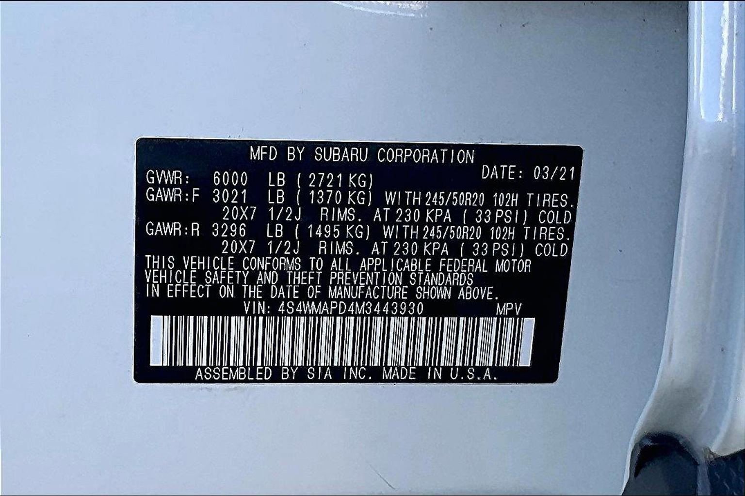 Certified 2021 Subaru Ascent Limited w/ Technology Package image 33