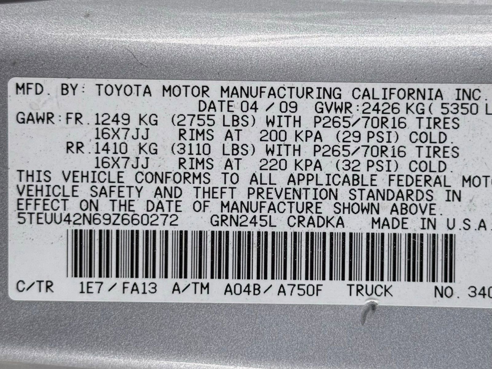 Used 2009 Toyota Tacoma 4x4 Access Cab V6 image 50