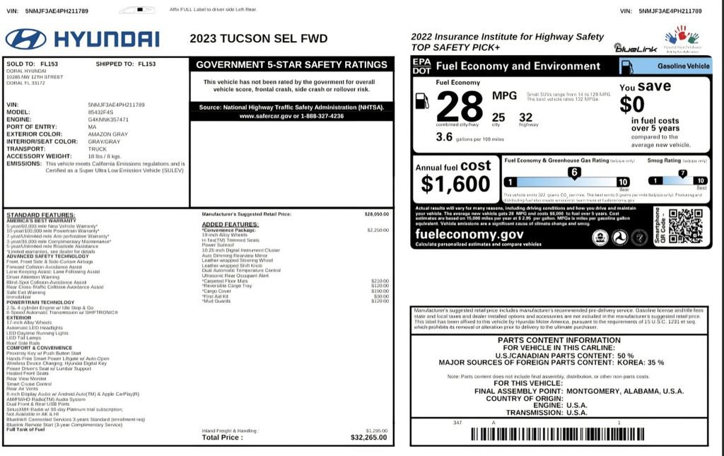 Used 2023 Hyundai Tucson SEL w/ Convenience Package FWD image 2