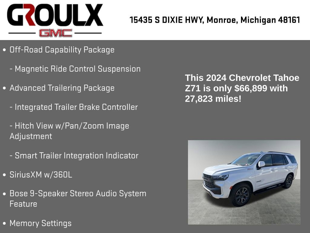 Used 2024 Chevrolet Tahoe Z71 w/ Z71 Off-Road Package AWD/4WD image 35
