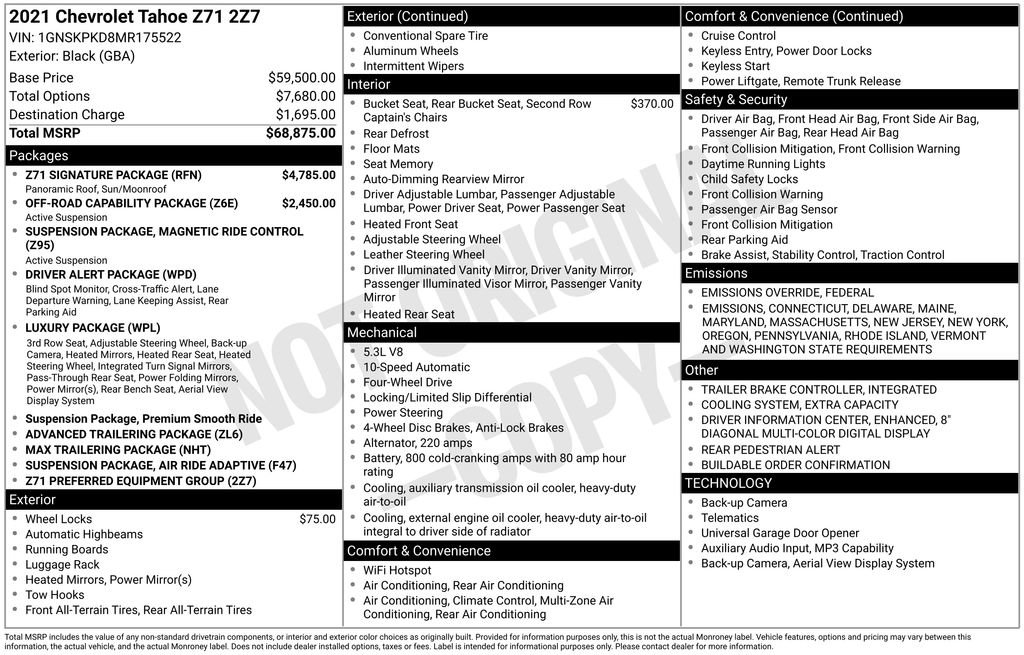 Used 2021 Chevrolet Tahoe Z71 w/ Z71 Signature Package image 27