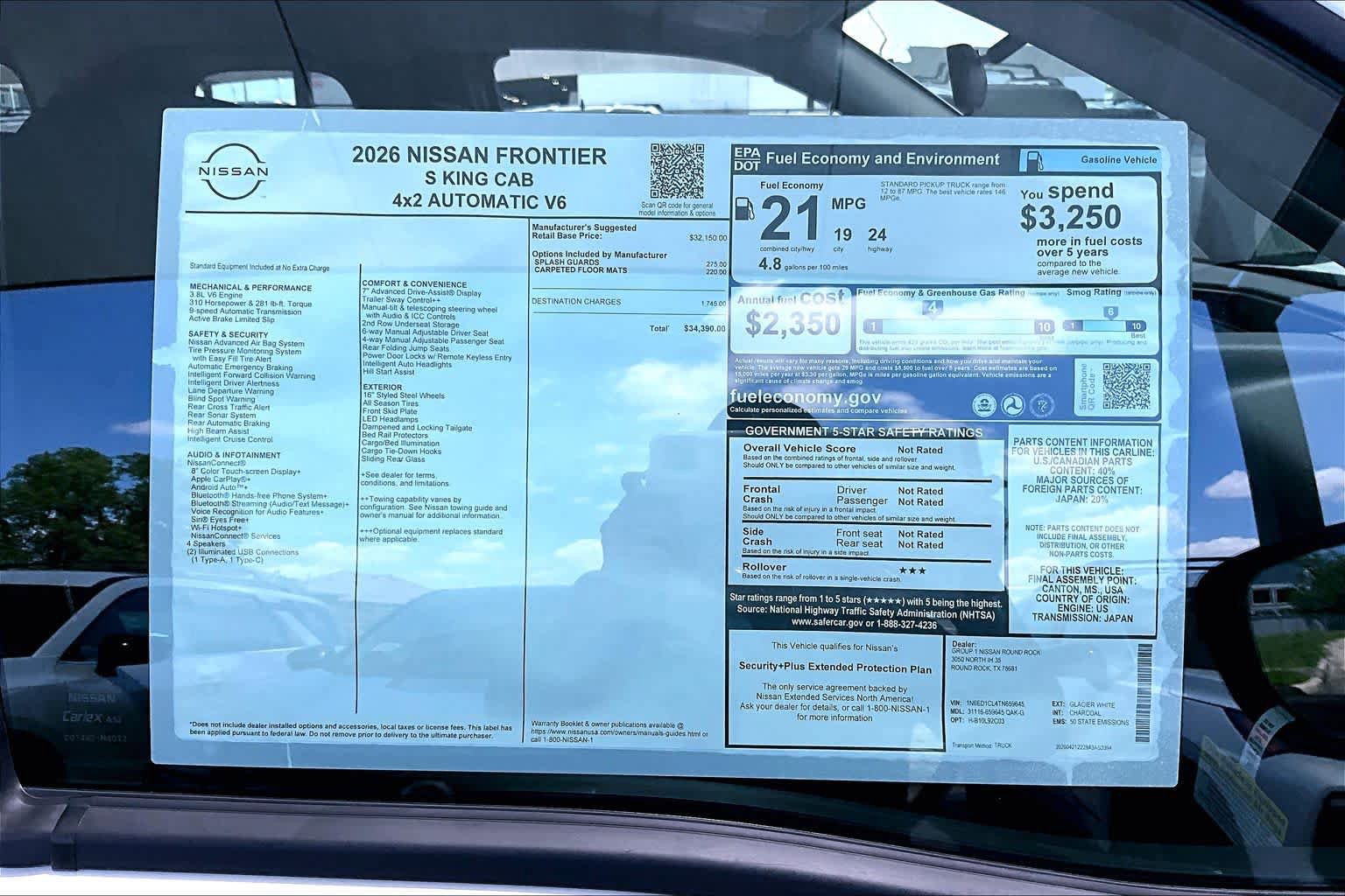 New 2026 Nissan Frontier S RWD image 19