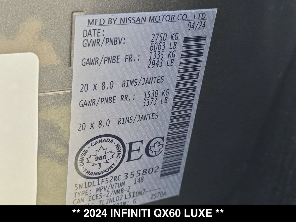 Used 2024 INFINITI QX60 Luxe AWD/4WD image 30