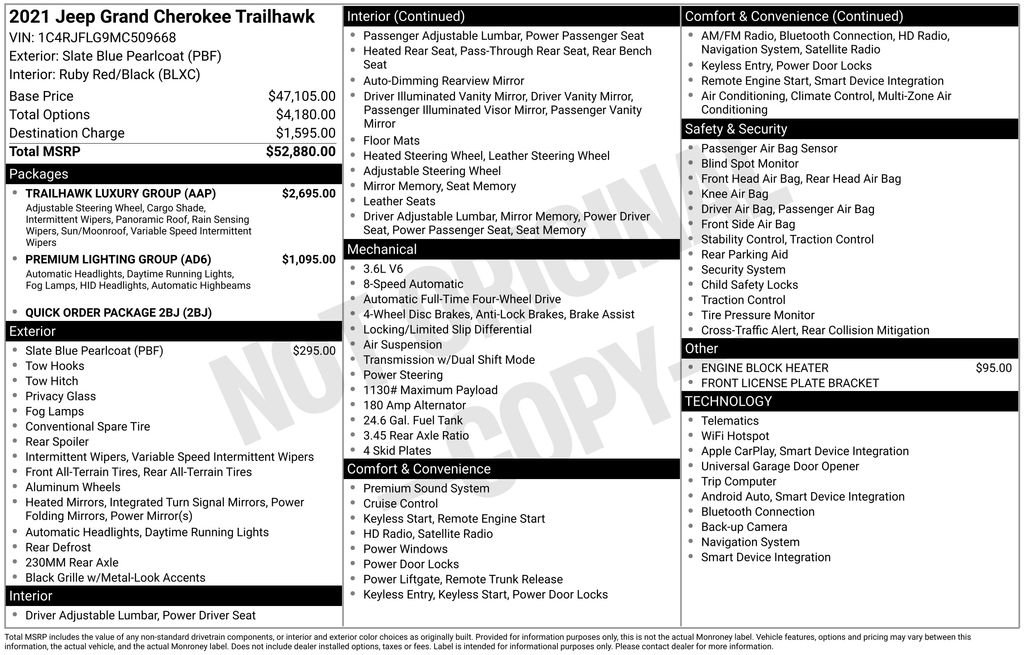 Used 2021 Jeep Grand Cherokee Trailhawk w/ Trailhawk Luxury Group image 7