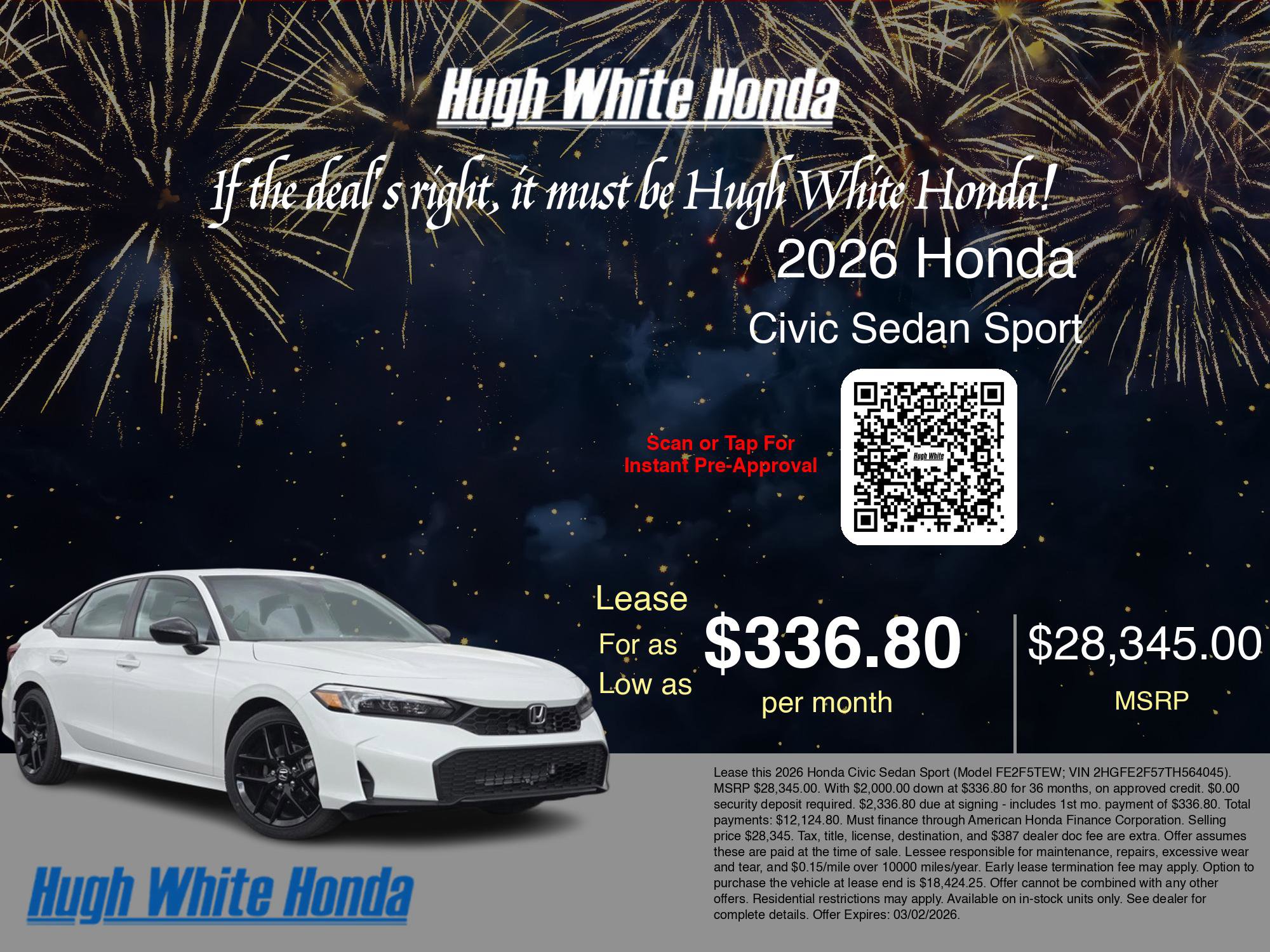 New 2026 Honda Civic Sport image 3