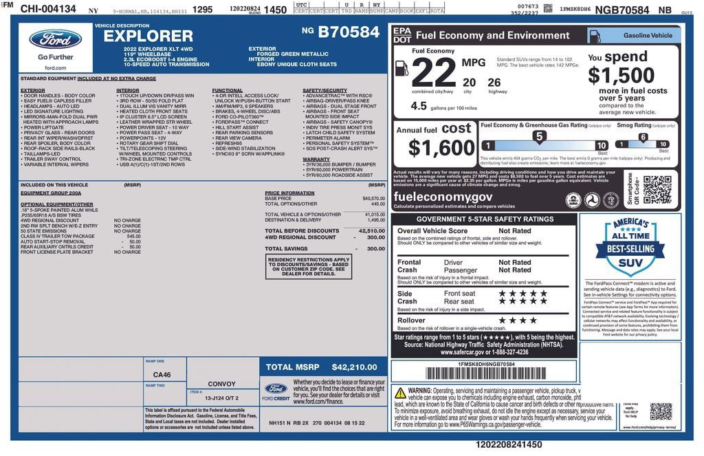 Used 2022 Ford Explorer XLT w/ Class IV Trailer Tow Package AWD/4WD image 30