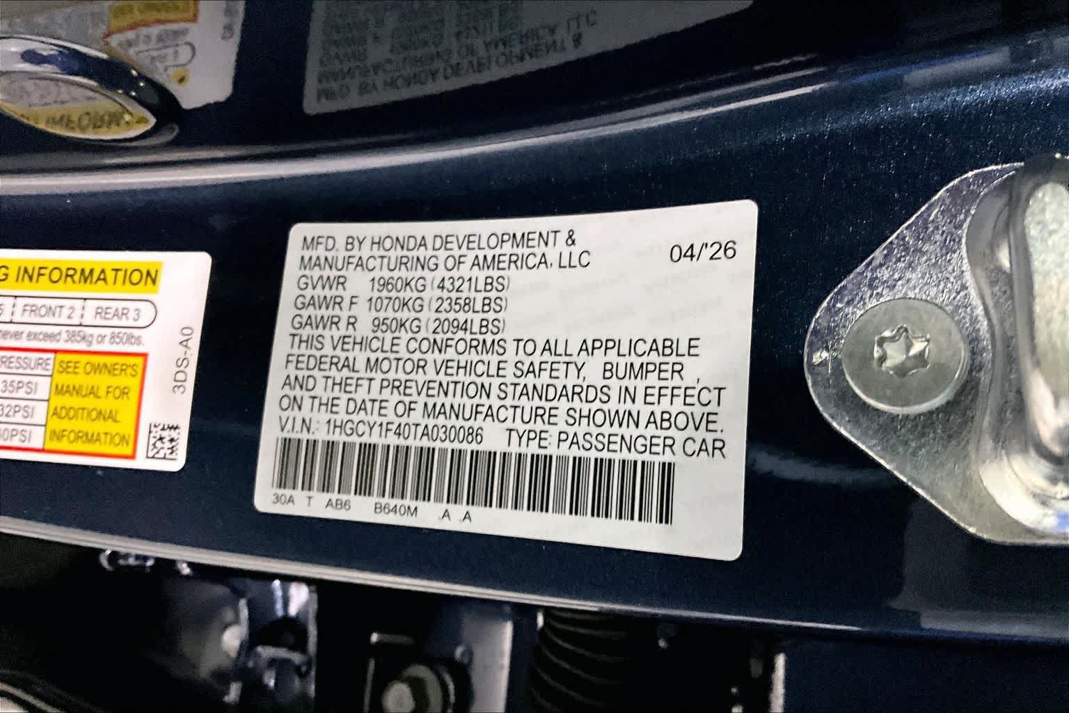 New 2026 Honda Accord SE image 20