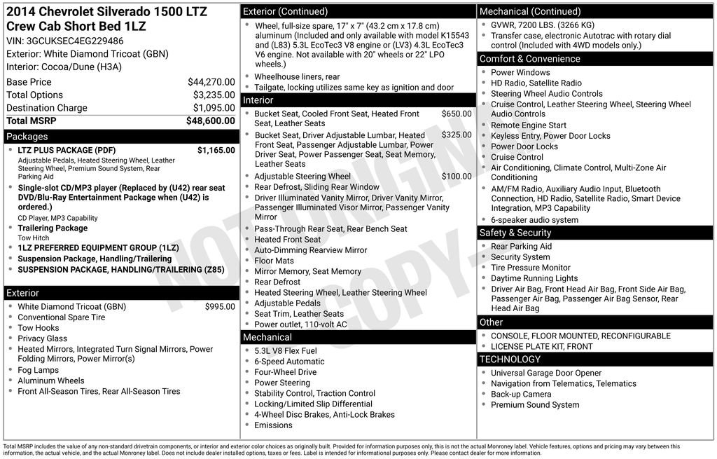 Used 2014 Chevrolet Silverado 1500 LTZ w/ LTZ Plus Package AWD/4WD image 35