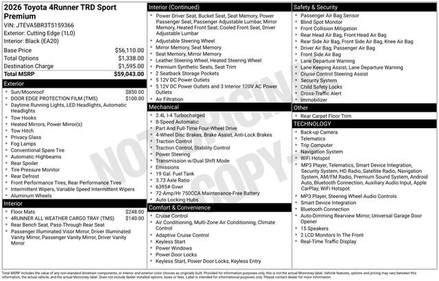 New 2026 Toyota 4Runner TRD Sport Premium AWD/4WD image 1