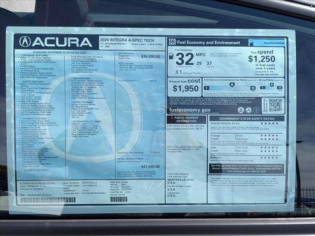 New 2026 Acura Integra A-Spec FWD image 17