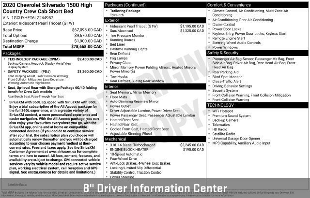 Used 2020 Chevrolet Silverado 1500 High Country w/ Technology Package AWD/4WD image 54