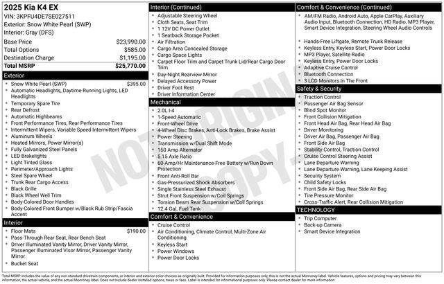 Certified 2025 Kia K4 EX image 33