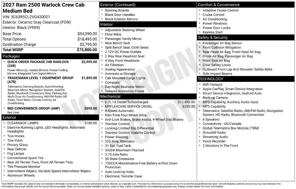 New 2027 RAM 2500 Warlock AWD/4WD image 2