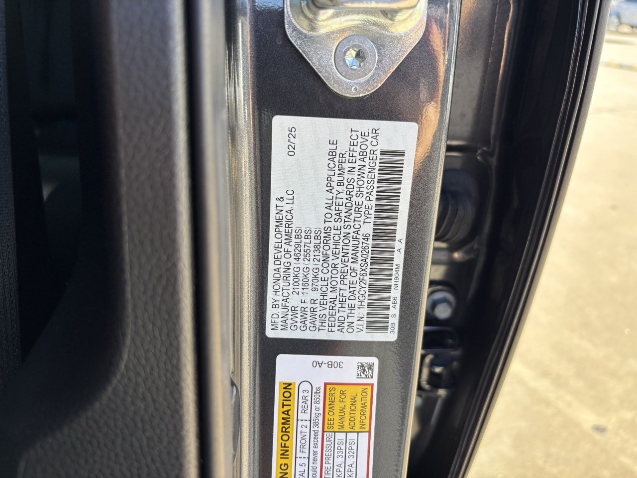 Certified 2025 Honda Accord EX-L image 30