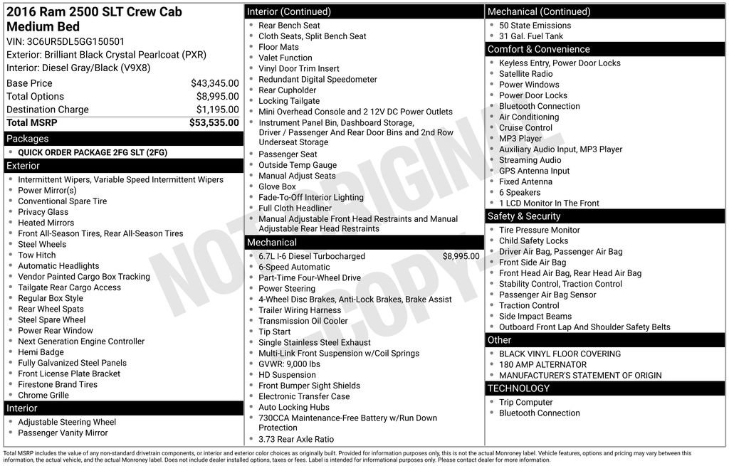 Used 2016 RAM 2500 SLT image 11