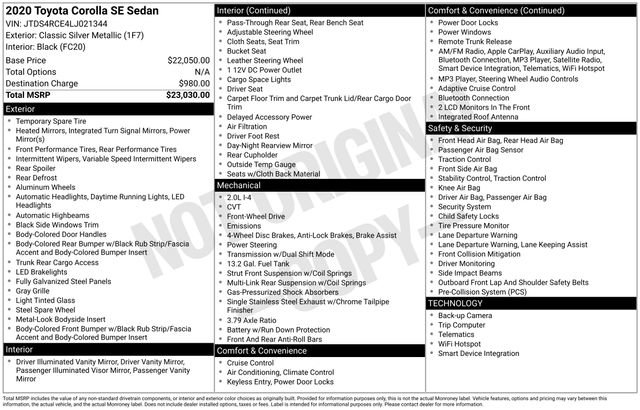 Used 2020 Toyota Corolla SE FWD image 15