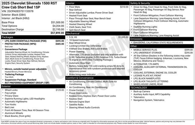 New 2025 Chevrolet Silverado 1500 RST w/ LPO, Dark Essentials Package image 2