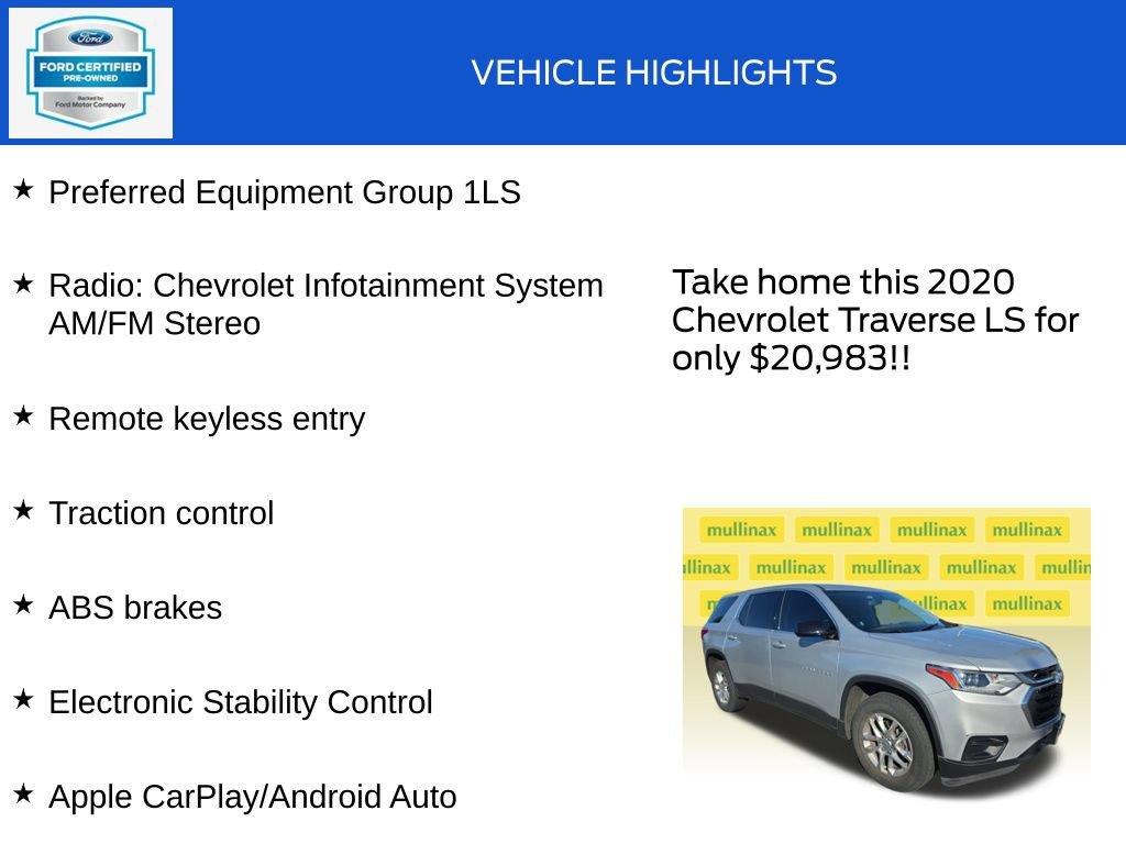 Used 2020 Chevrolet Traverse LS FWD image 18