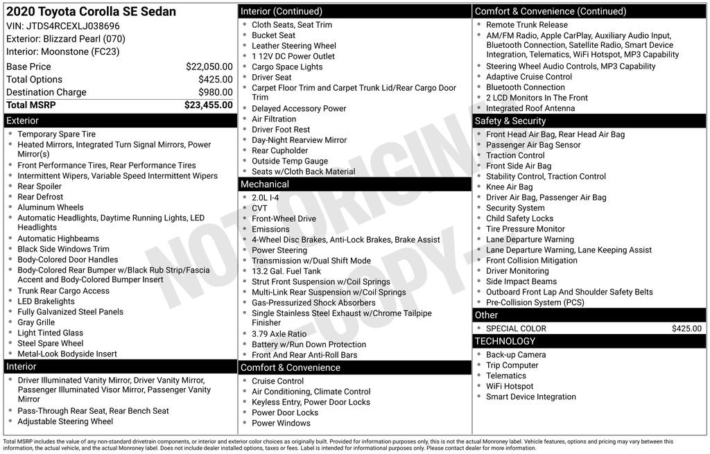 Used 2020 Toyota Corolla SE image 10