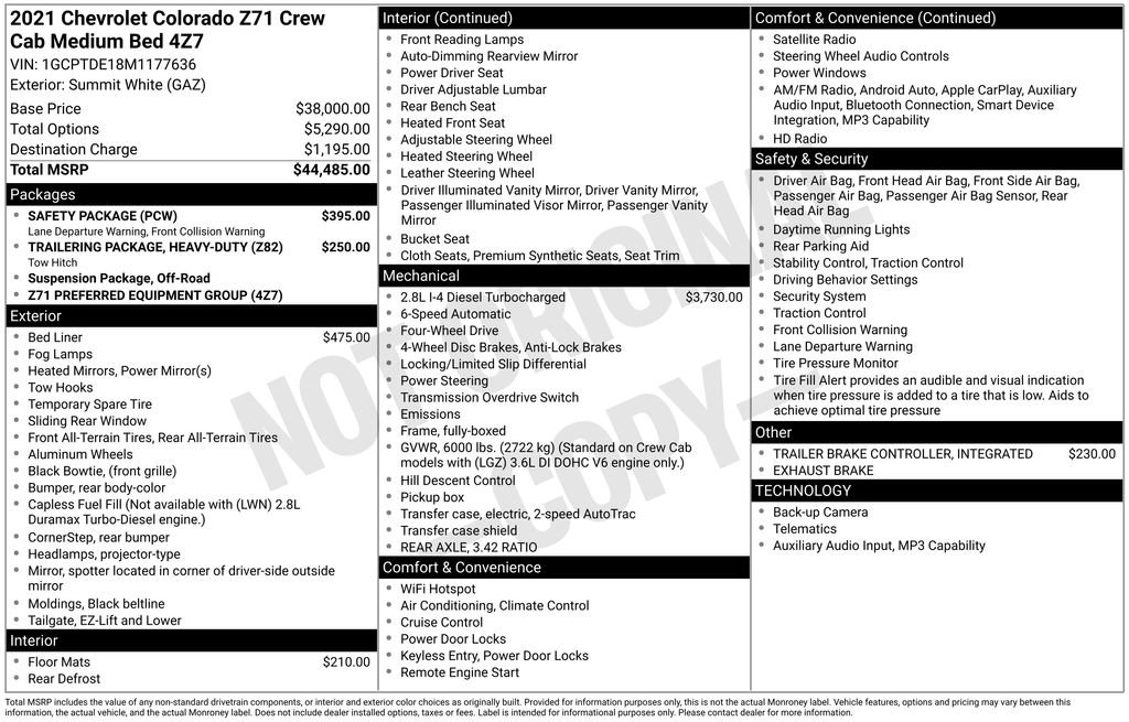 Used 2021 Chevrolet Colorado Z71 w/ Safety Package image 11