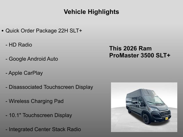 New 2026 RAM ProMaster 3500 w/ Quick Order Package 22H SLT+ image 15
