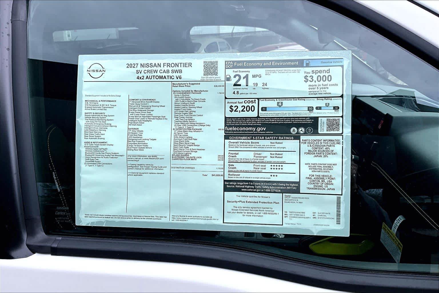 New 2027 Nissan Frontier SV RWD image 19